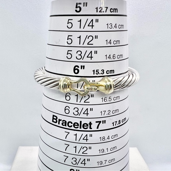 David Yurman 7mm Cable Gold Buckle Bracelet - Picture 8 of 16